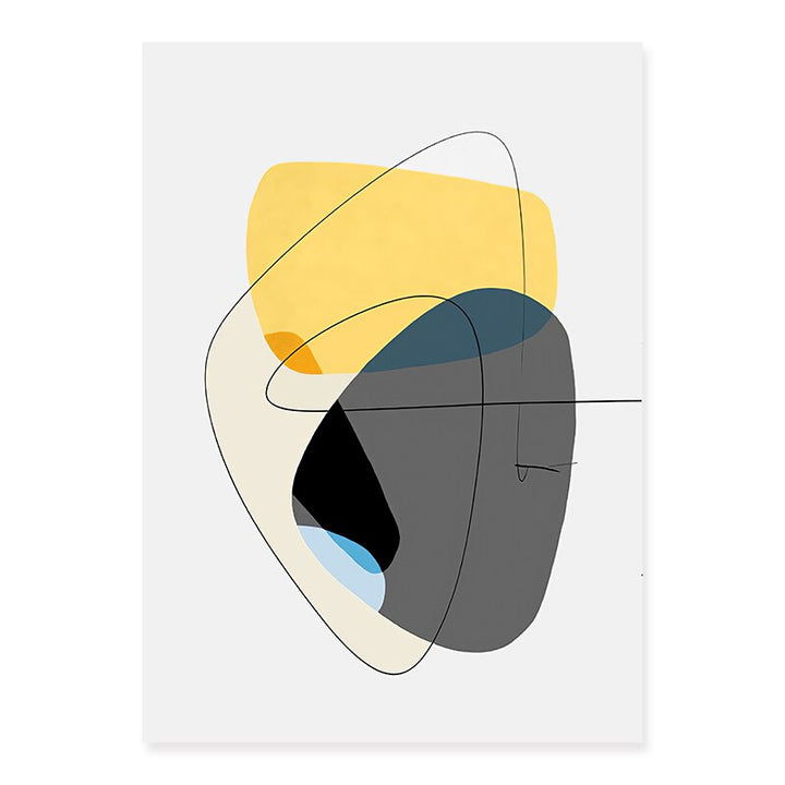 Trendy Abstract Yellow Graphic Designs  - Canvas Wall Art Print | Bowlift