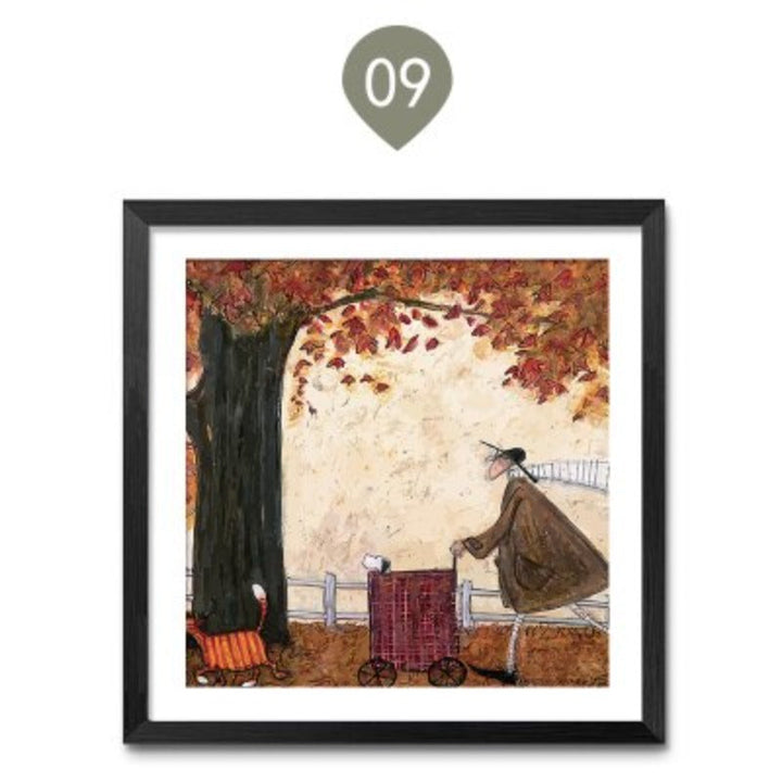 Vintage Nordic Abstract Landscape - Canvas Wall Art Print | Bowlift