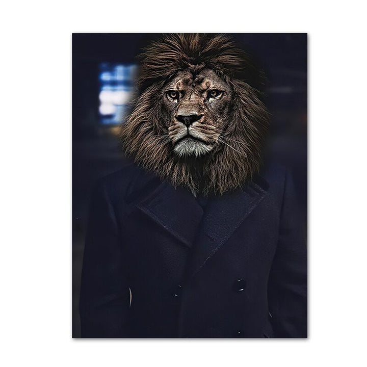 Abstract Animal & Human Poster - Canvas Wall Art Print | Bowlift