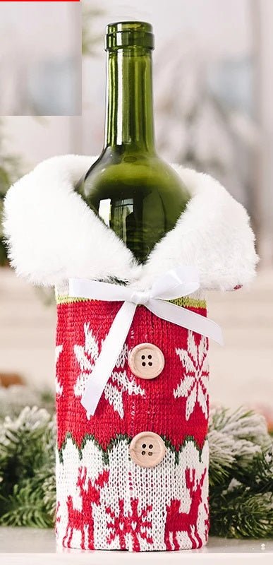 BowLift | Velvet Christmas Wine Bottle Covers – Stylish Dress Set for Festive Table Décor & Perfect Holiday Gifts