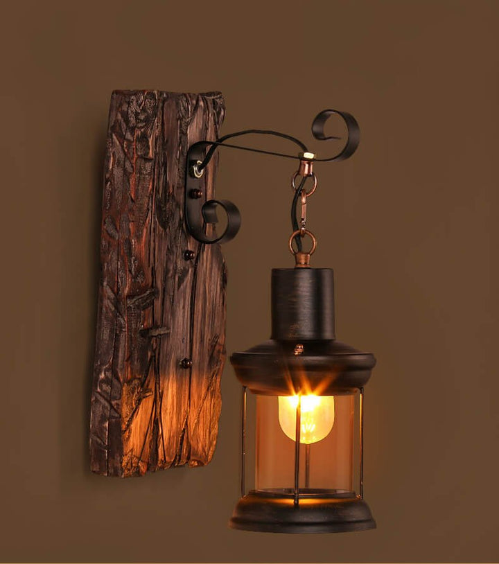BowLift | Veritas - Wall lamp including Wooden Base and Glass design