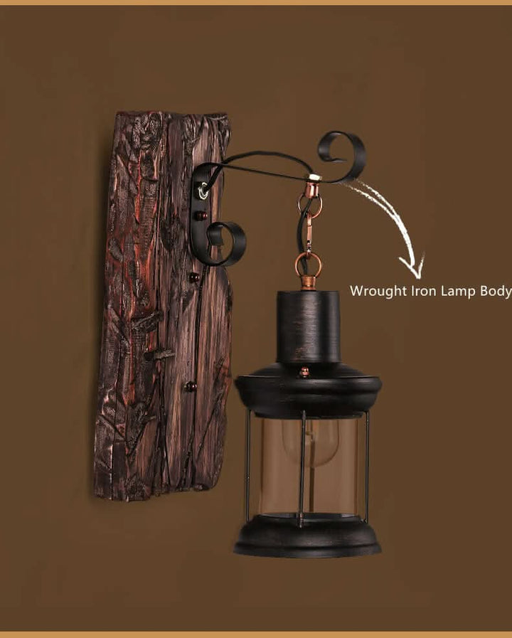 BowLift | Veritas Wall Lamp – Glass Cylinder with Wooden Base & Modern LED Design