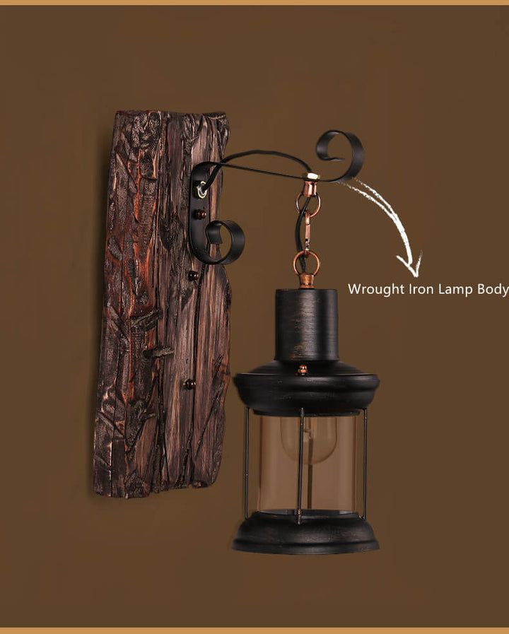 BowLift | Veritas - Wall lamp including Wooden Base and Glass design