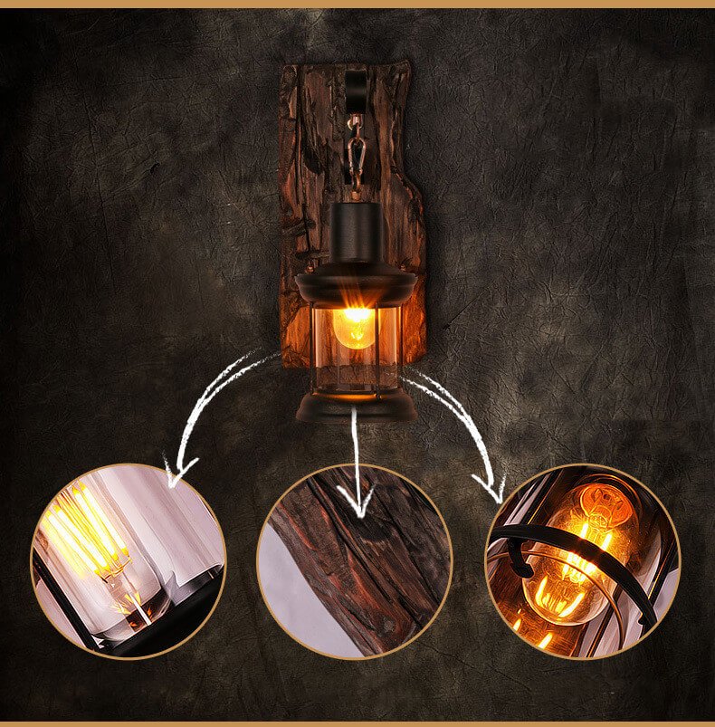 BowLift | Veritas - Wall lamp including Wooden Base and Glass design