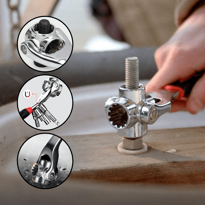 BowLift | SocketFlex 48 – Alloy Steel 48-in-1 Wrench for Quick Size Selection