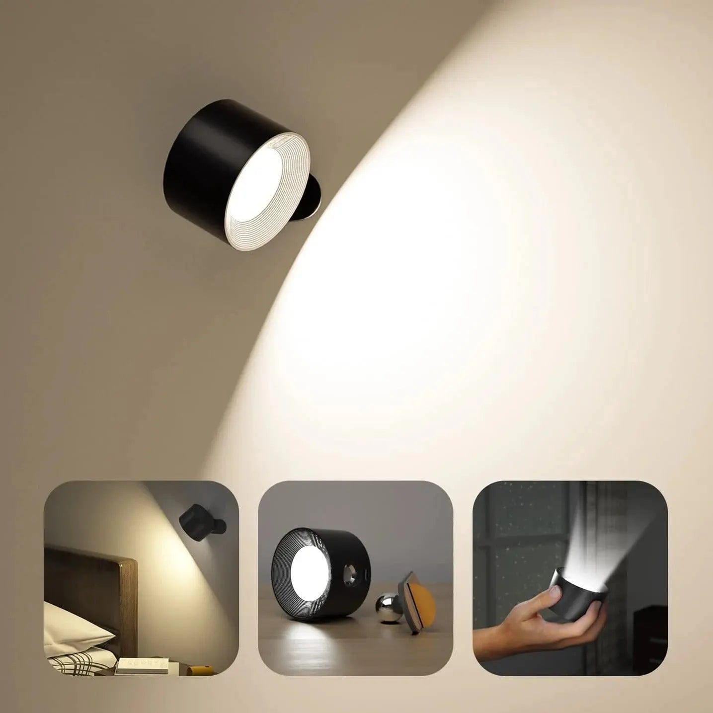 BowLift | Battery Operated Wall Light | Rechargeable, 360° Adjustable & Wireless for Modern Interiors