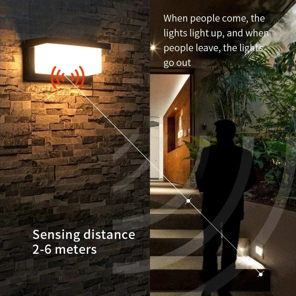 BowLift | LED Outdoor Wall Light | Waterproof, PIR Motion Sensor for Balconies, Porches & Gardens