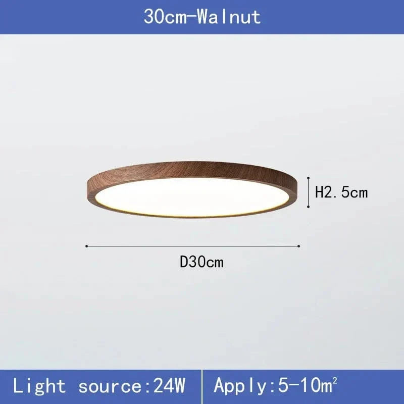 BowLift | LED Ceiling Light | Ultrathin Wood Grain Design, Dustproof & Dimmable for Modern Interiors
