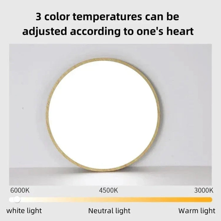 BowLift | LED Ceiling Light | Ultrathin Wood Grain Design, Dustproof & Dimmable for Modern Interiors