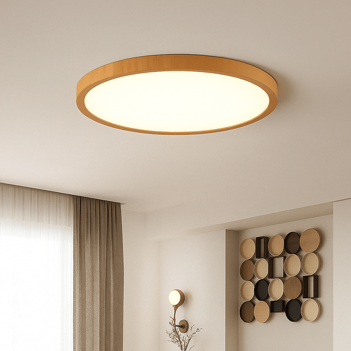 BowLift | LED Ceiling Light | Ultrathin Wood Grain Design, Dustproof & Dimmable for Modern Interiors