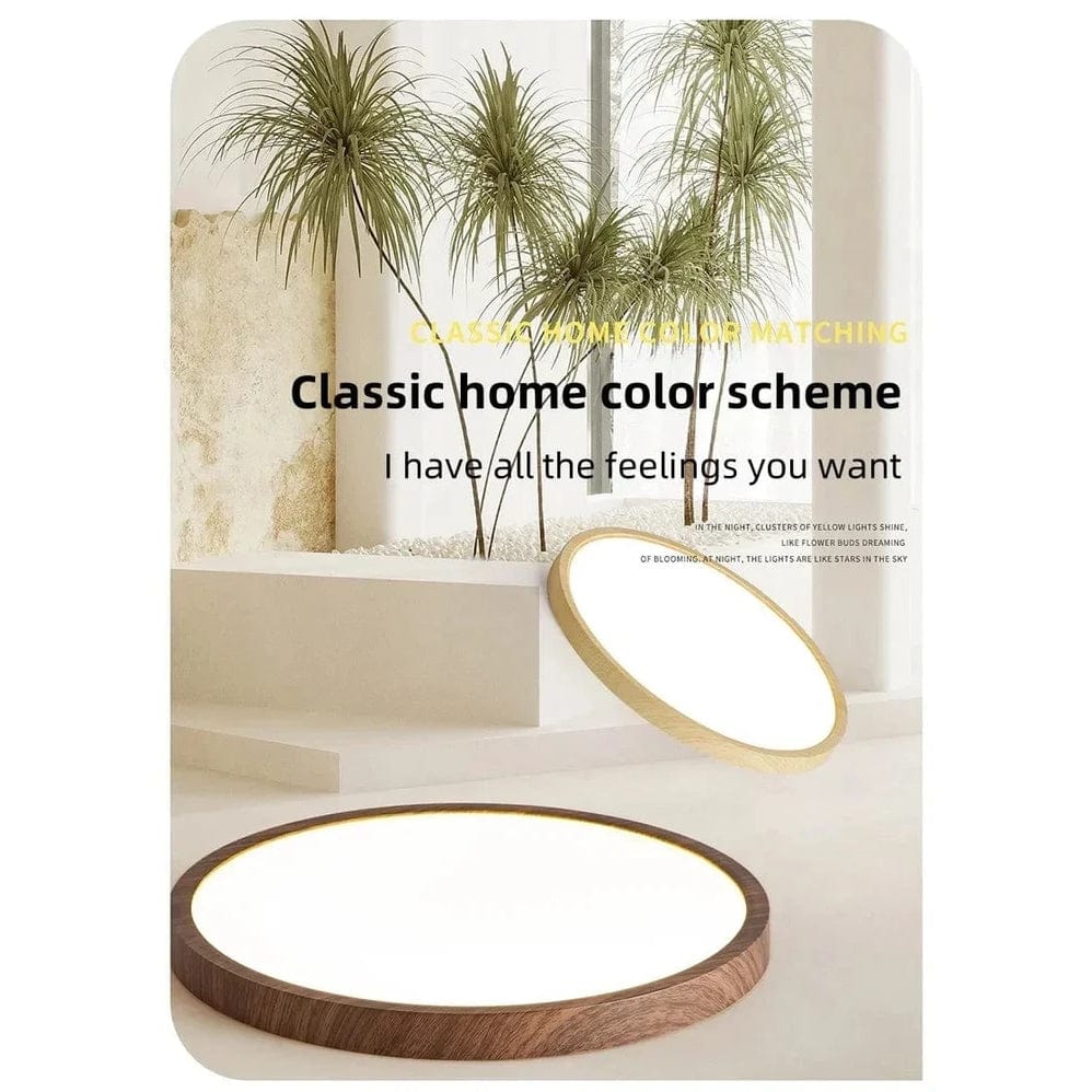 BowLift | LED Ceiling Light | Ultrathin Wood Grain Design, Dustproof & Dimmable for Modern Interiors