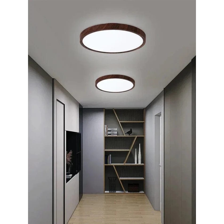 BowLift | LED Ceiling Light | Ultrathin Wood Grain Design, Dustproof & Dimmable for Modern Interiors