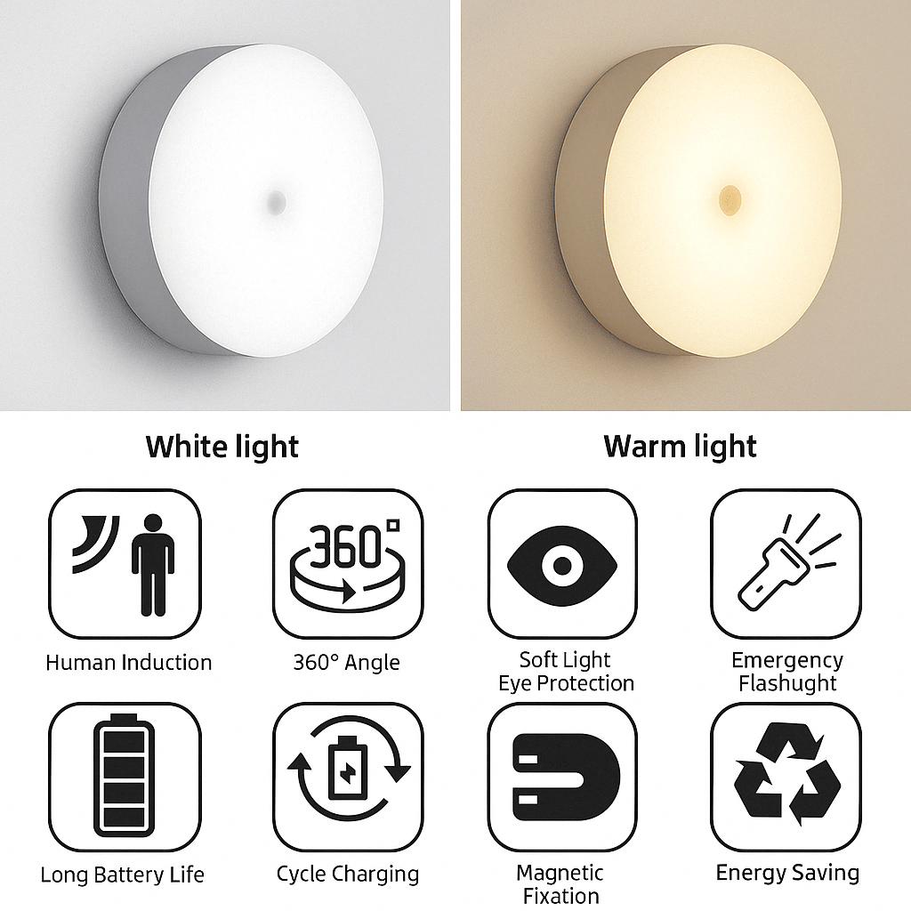 BowLift | Rechargeable Motion Sensor LED Light | Energy-Saving, USB Rechargeable & Ideal for Hallways, Stairs, Wardrobes & Cupboards