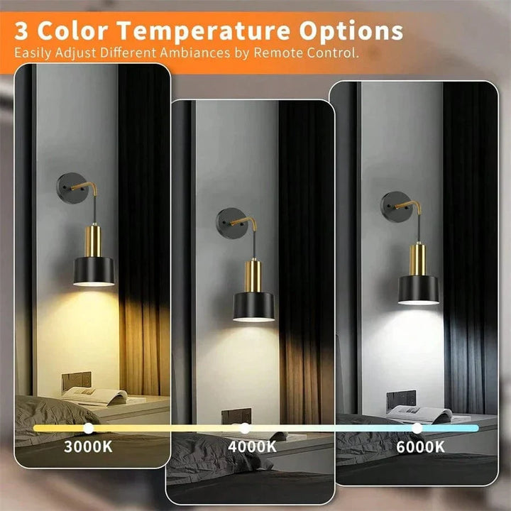 BowLift | Wireless Rechargeable Wall Lamp | Remote Control, Adjustable Brightness & Color Temperature for Bedrooms and Foyers