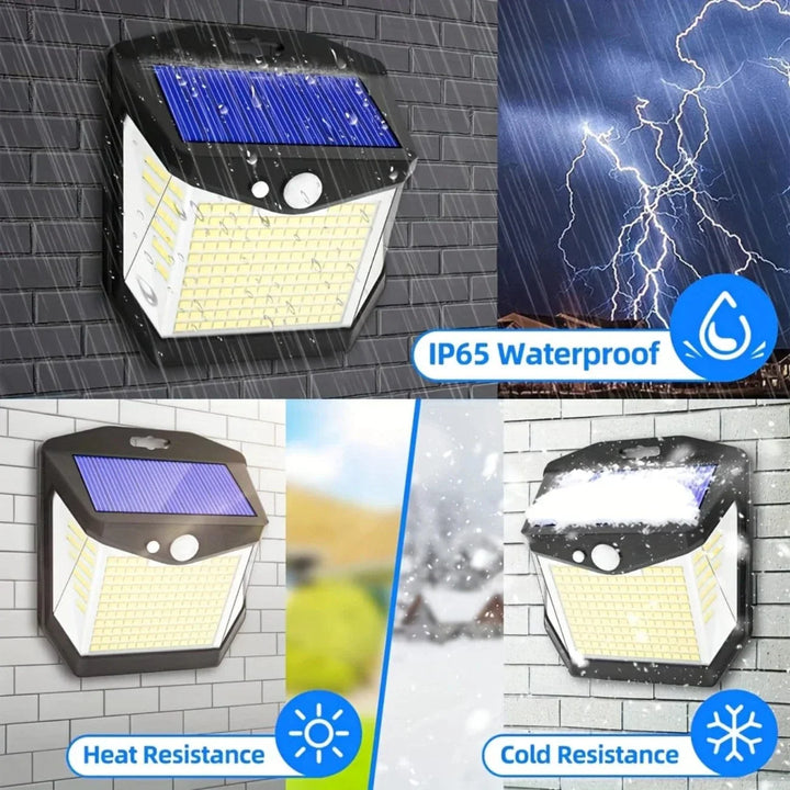 BowLift | 2x Solar LED Wall Light with Motion Sensor | Waterproof, 270° Wide Angle & 3 Modes for Outdoor Security in Gardens and Yards