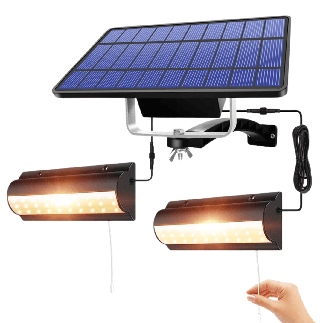 BowLift | Solar Pendant Outdoor Light | Dual or Single Head, IP65 Waterproof & Solar-Powered for Patios, Barns, and Indoor Use