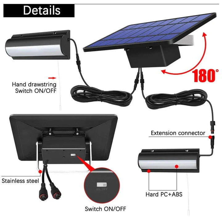 BowLift | Solar Pendant Outdoor Light | Dual or Single Head, IP65 Waterproof & Solar-Powered for Patios, Barns, and Indoor Use