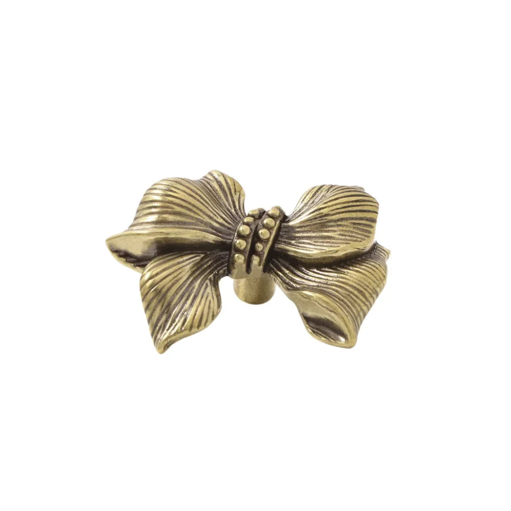 Vintage Bow Tie Cabinet Knobs Retro Brass Single-Hole Drawer Handle | Bowlift