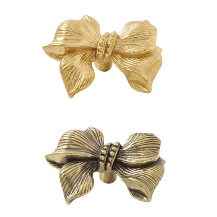 Vintage Bow Tie Cabinet Knobs Retro Brass Single-Hole Drawer Handle | Bowlift
