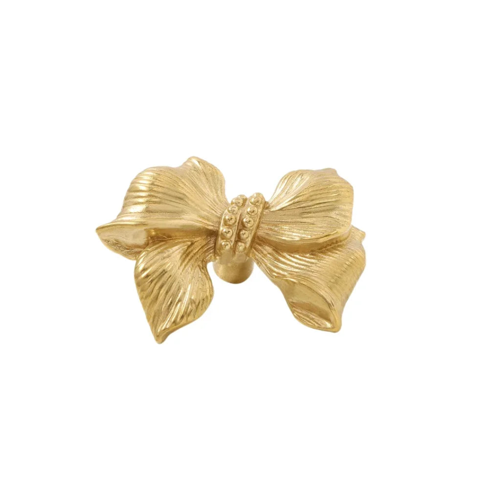 Vintage Bow Tie Cabinet Knobs Retro Brass Single-Hole Drawer Handle | Bowlift