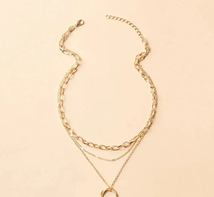 BowLift | Vintage gold multi-layer chain and pendant necklace