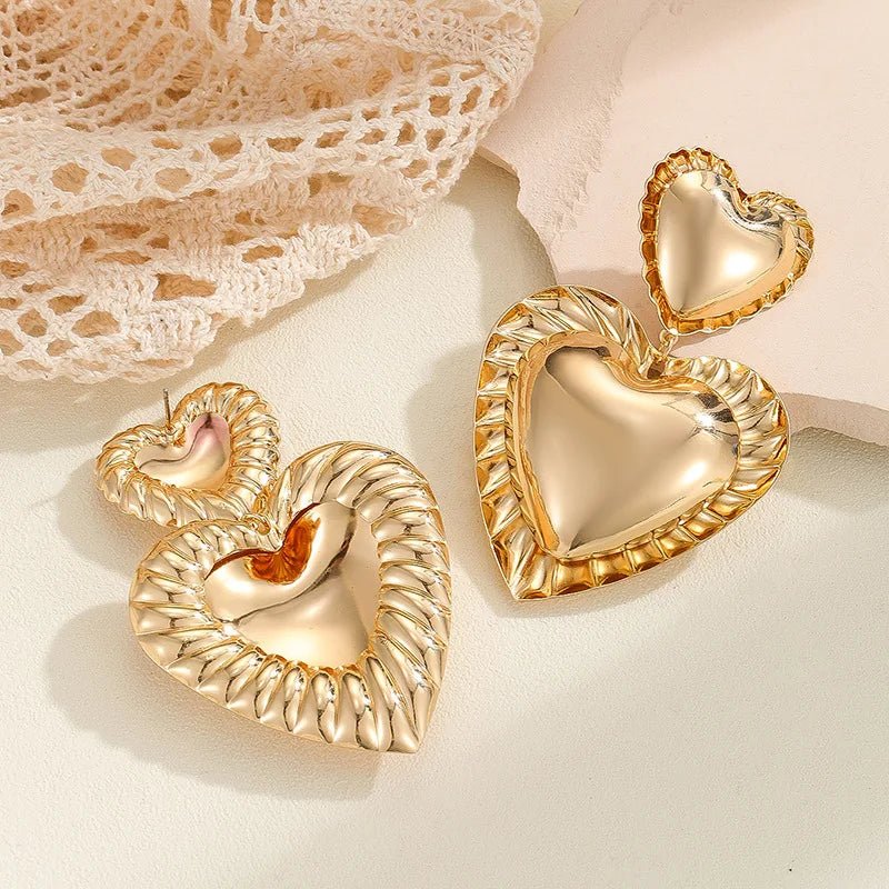 BowLift | Vintage Inspired Classy Double Heart Earrings