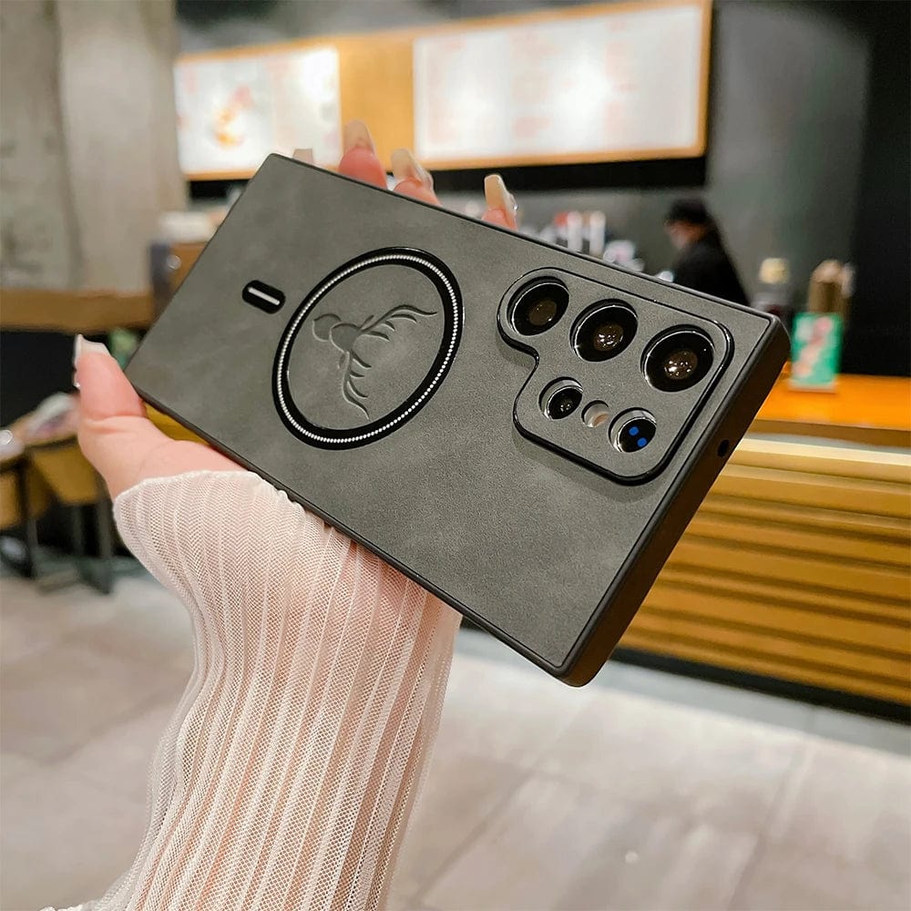 BowLift | Leather Case for Samsung Phone | Magnetic Wireless Charging Case