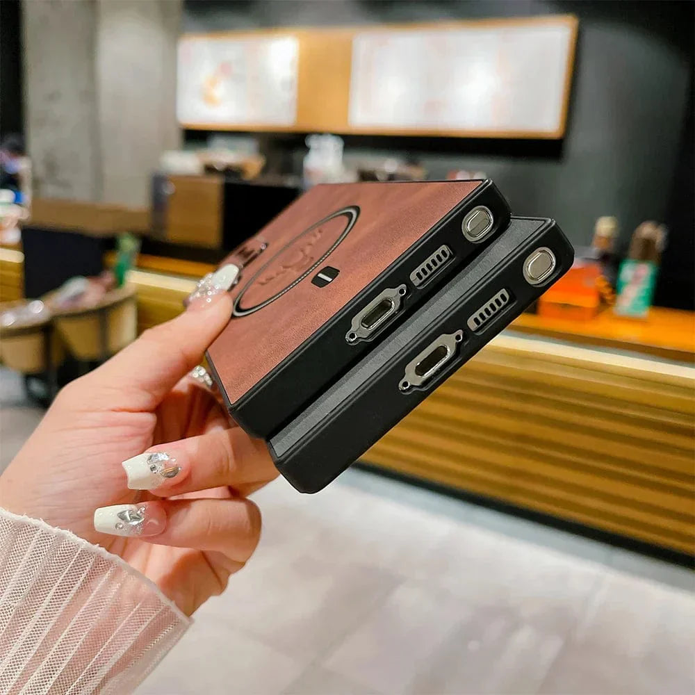 BowLift | Leather Case for Samsung Phone | Magnetic Wireless Charging Case