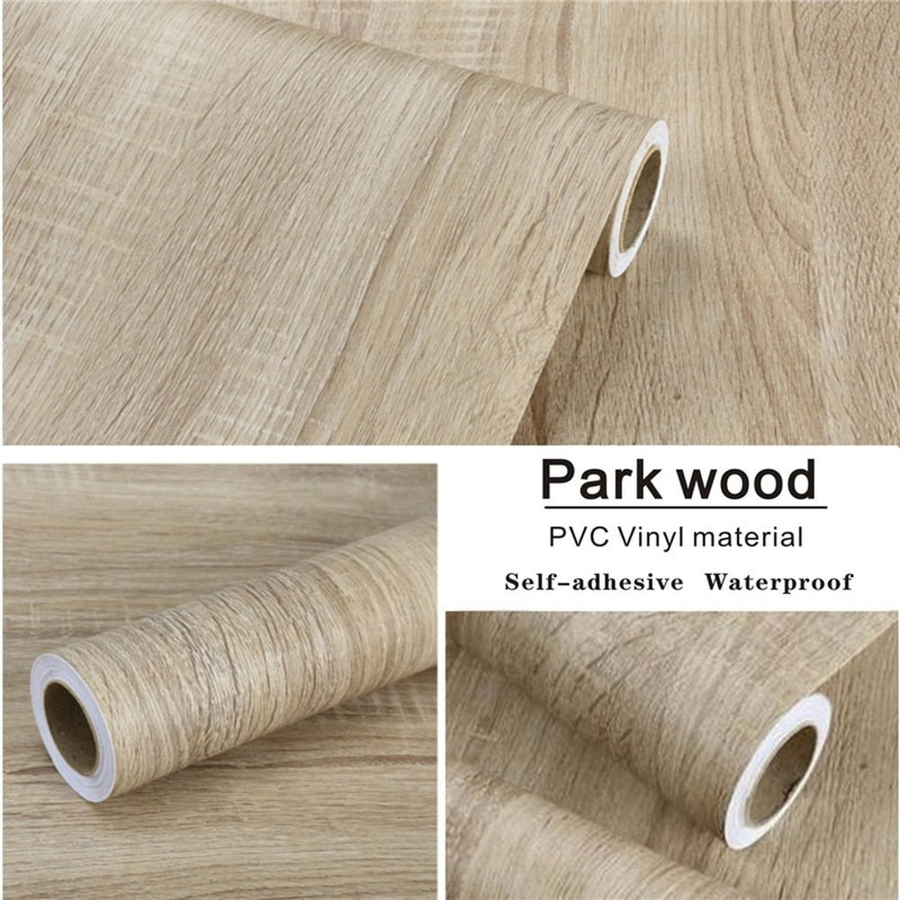 Vinyl Wood Grain Stickers Wardrobe Cabinet Table Furniture Renovation | Bowlift
