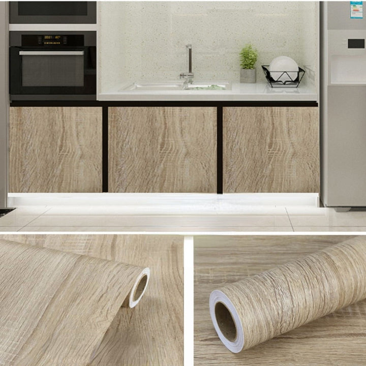 Vinyl Wood Grain Stickers Wardrobe Cabinet Table Furniture Renovation | Bowlift