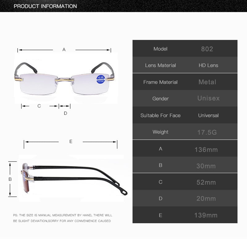 BowLift | VisionPlus Multifocal Anti-Blue Light Reading Glasses