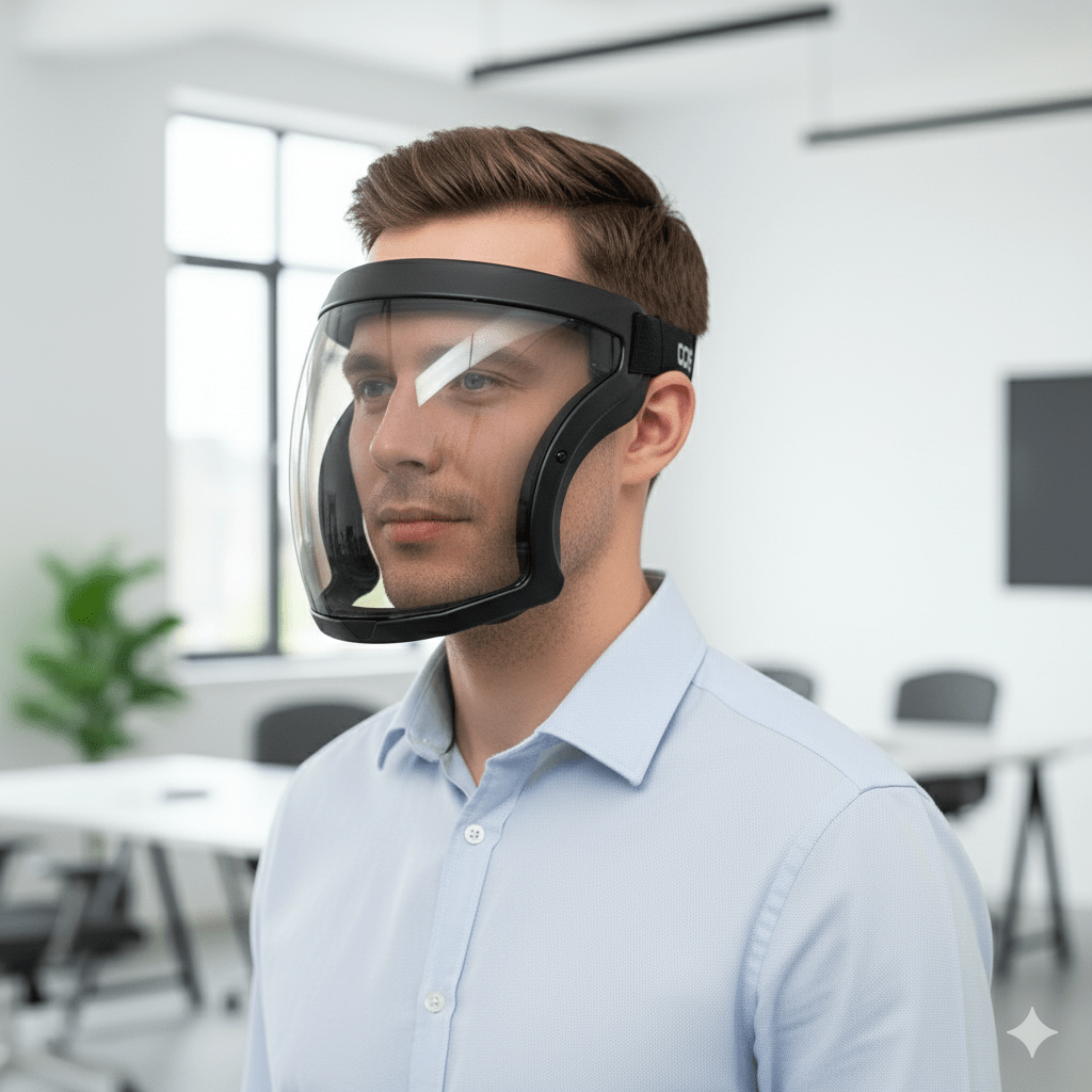 BowLift | VISIONSAFE – Full-Coverage Adjustable Face Shield with Anti-Fog & PM2.5 Filter