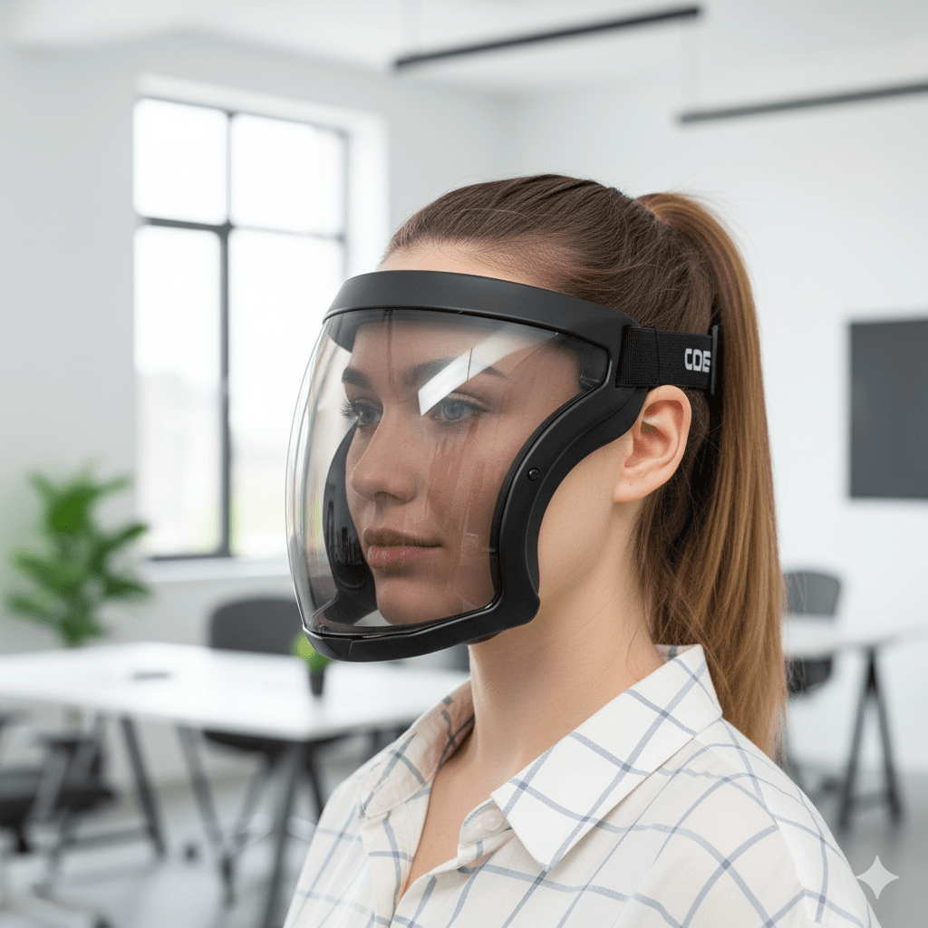 BowLift | VISIONSAFE – Full-Coverage Adjustable Face Shield with Anti-Fog & PM2.5 Filter