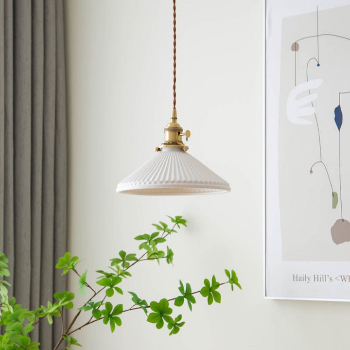 White Ceramic Pendant Lamp | Bowlift