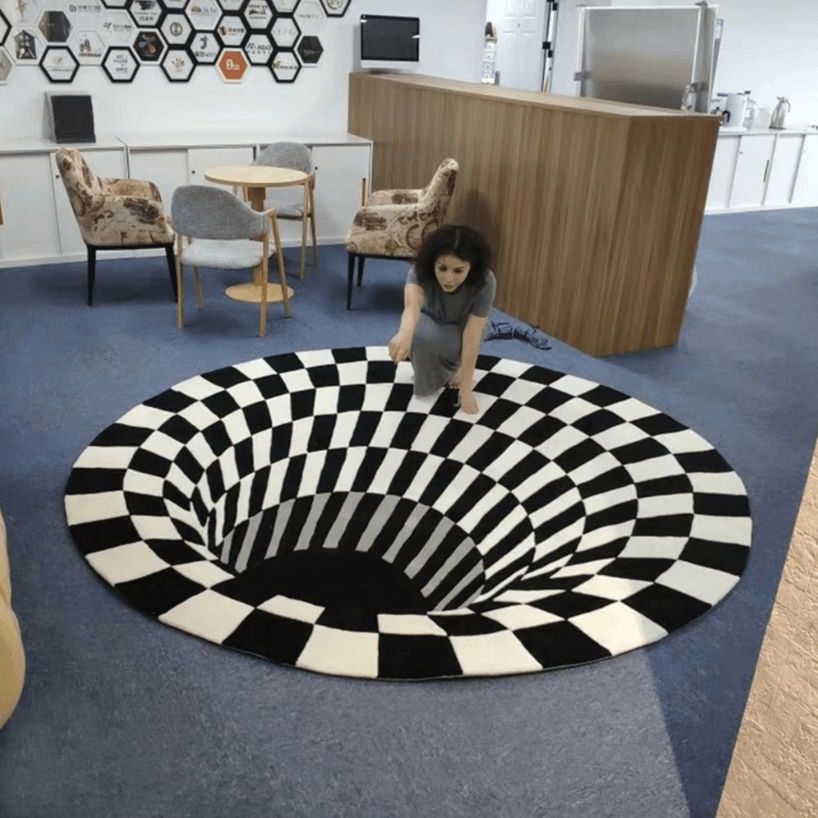 BowLift | 3D Illusion Vortex Rug – Round Polyester Floor Mat