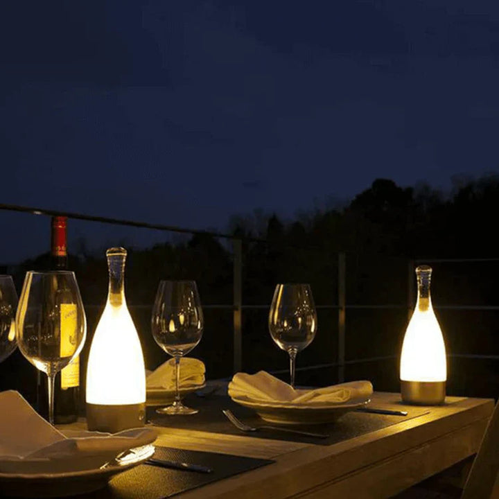 BowLift | Stylish wine bottle table lamp - Rechargeable with dimmable light