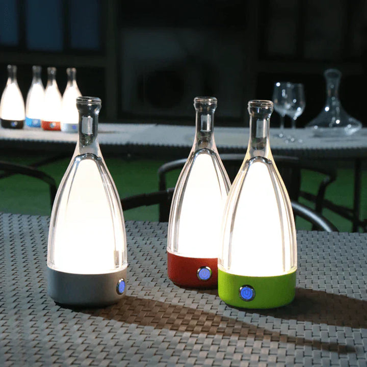 BowLift | Stylish wine bottle table lamp - Rechargeable with dimmable light