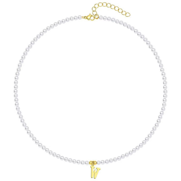 BowLift | Elegant Gold Accented Pearl Letter Initial Necklace