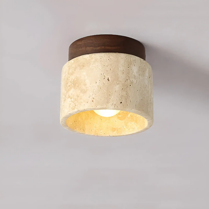 BowLift | Wabi Sabi Yellow Marble Japanese Ceiling Lamp - TranquilStone