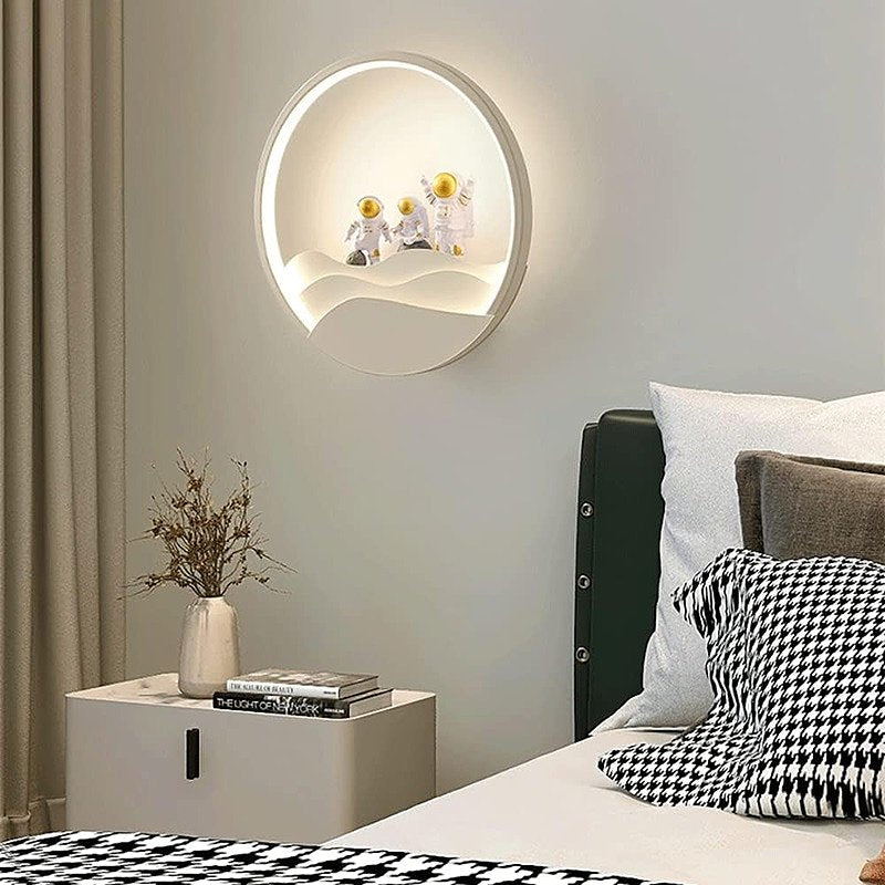 BowLift | Astronaut Wall Lamp with TriColor LED Light - 11" x 11"