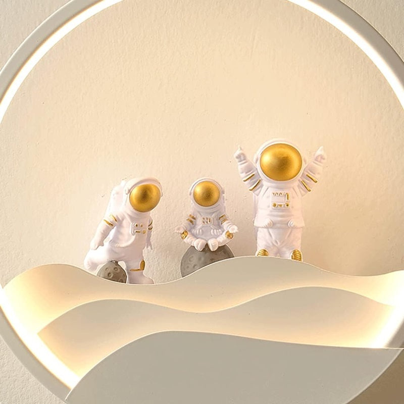 BowLift | Astronaut Wall Lamp with TriColor LED Light - 11" x 11"
