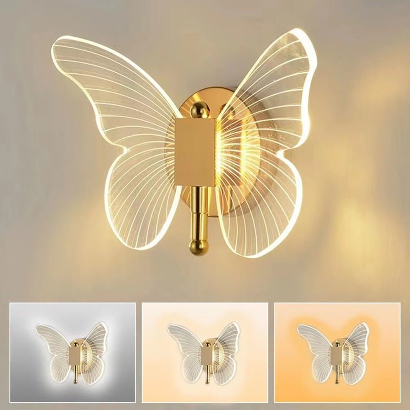 BowLift | FloraVyne LED Wall Light – Butterfly-shaped design lamp with 3 light modes energy-saving and elegant