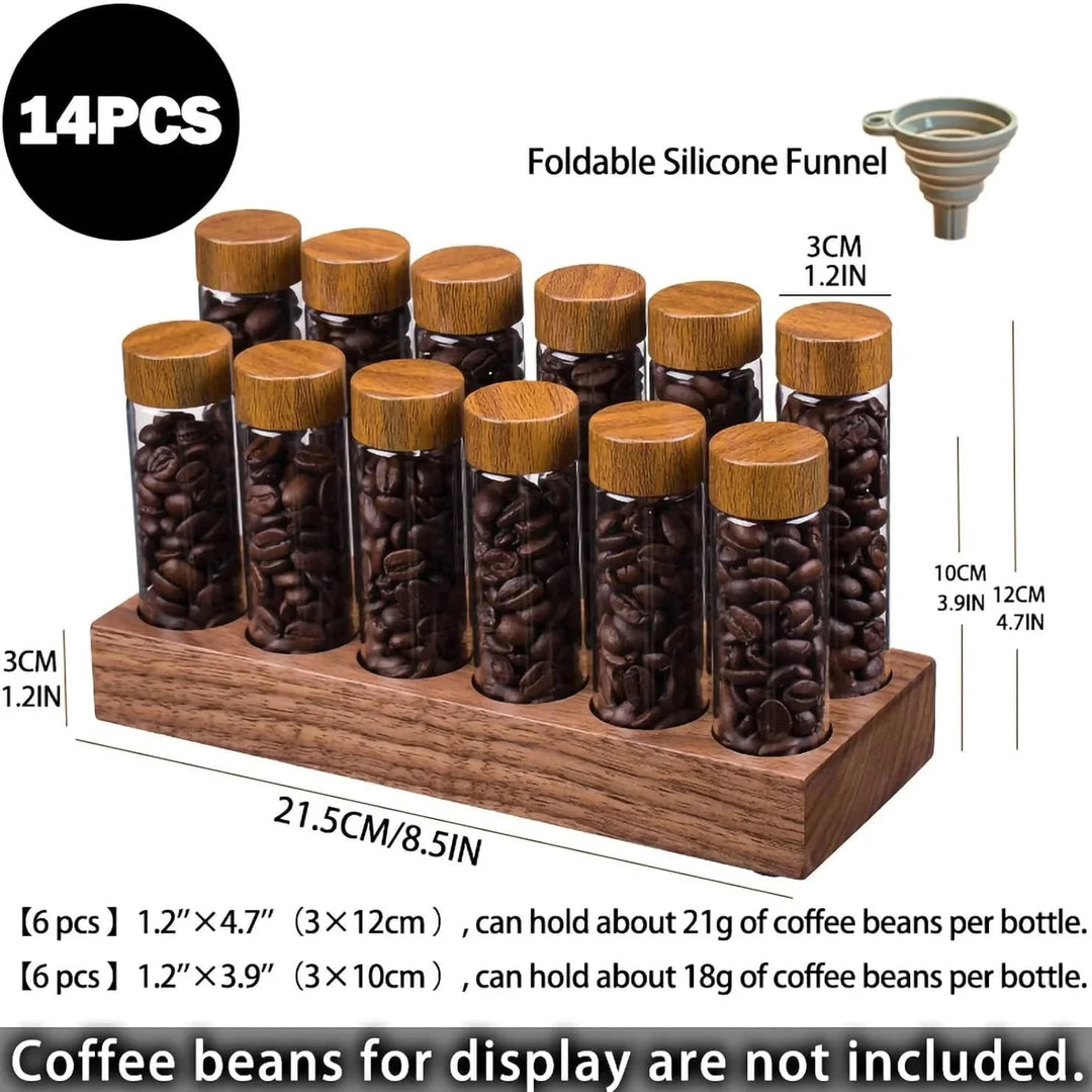 Walnut Solid Wood Base Single Dose Coffee Bean Storage Wooden Holder | Bowlift
