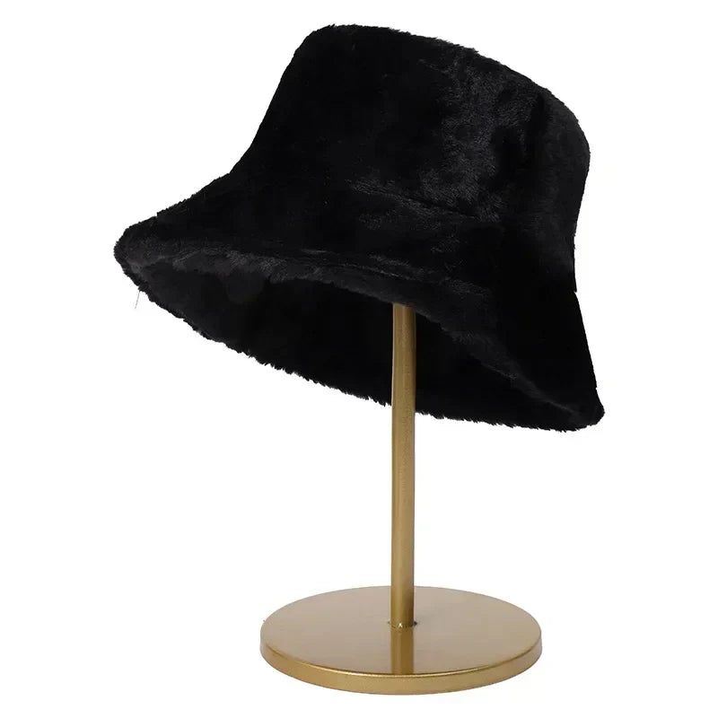 BowLift | Women’s Faux Rabbit Fur Autumn Bucket Hat – Lorna