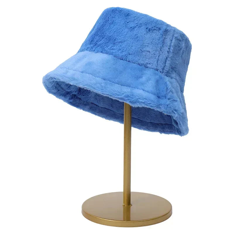 BowLift | Women’s Faux Rabbit Fur Autumn Bucket Hat – Lorna