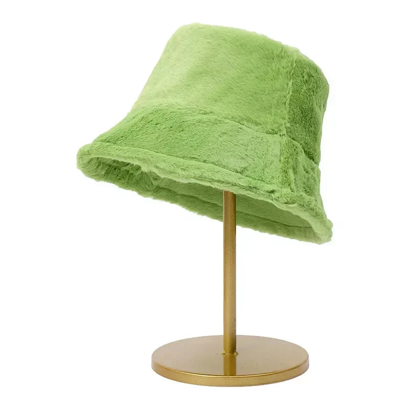 BowLift | Women’s Faux Rabbit Fur Autumn Bucket Hat – Lorna