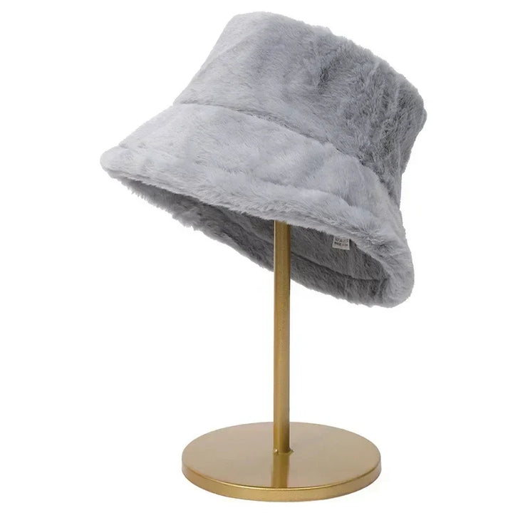 BowLift | Women’s Faux Rabbit Fur Autumn Bucket Hat – Lorna