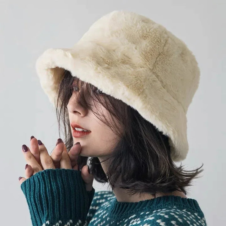 BowLift | Women’s Faux Rabbit Fur Autumn Bucket Hat – Lorna