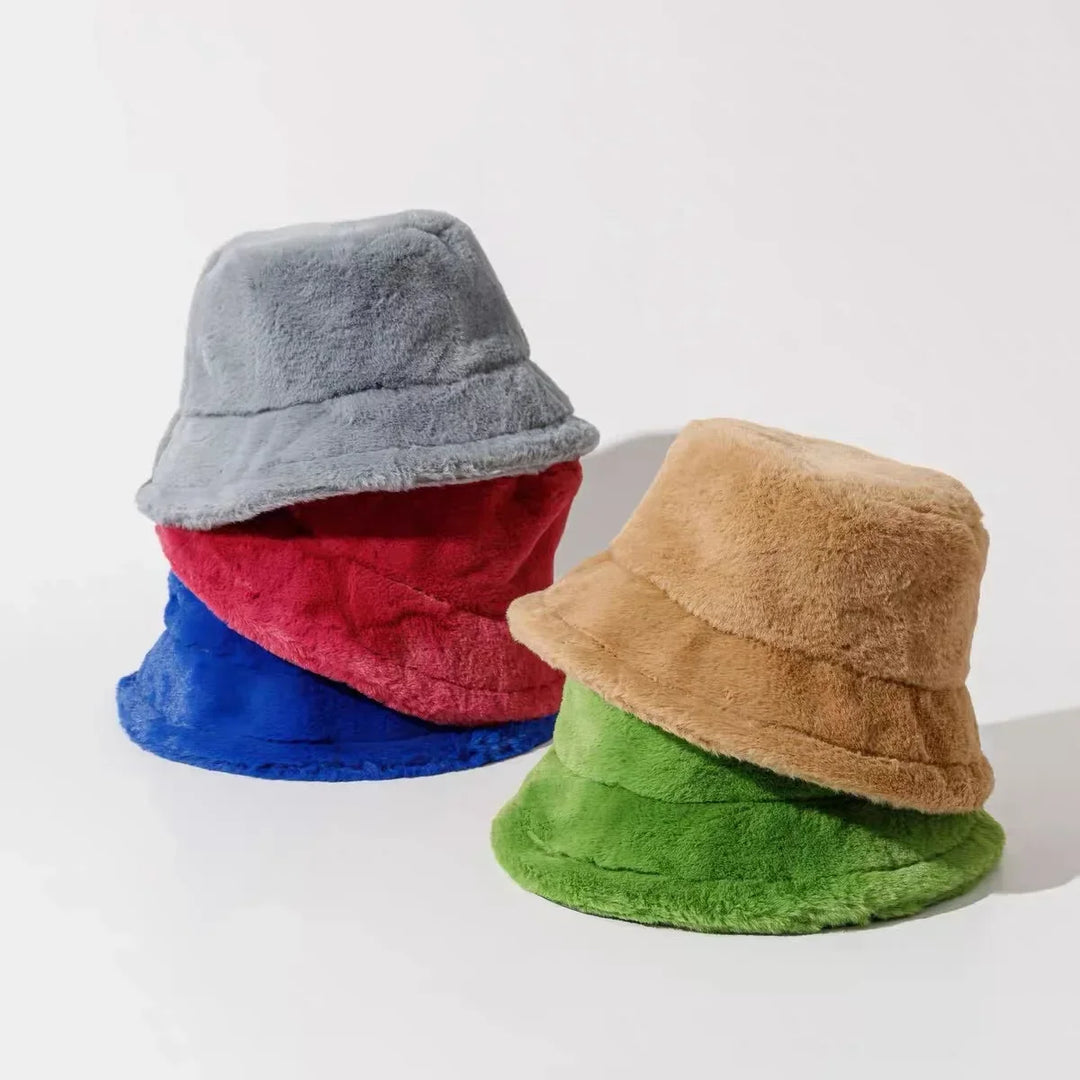 BowLift | Women’s Faux Rabbit Fur Autumn Bucket Hat – Lorna