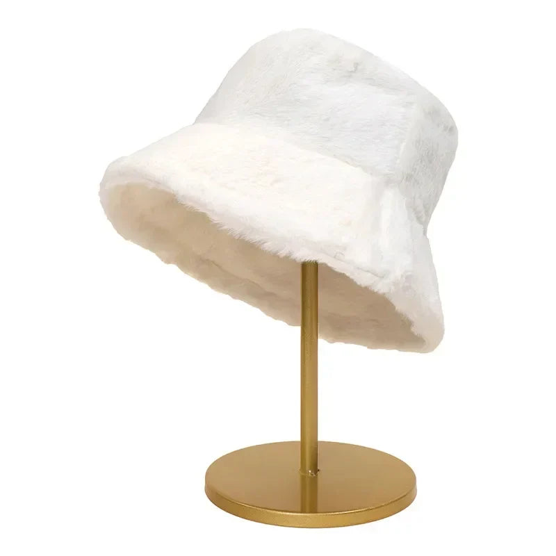 BowLift | Women’s Faux Rabbit Fur Autumn Bucket Hat – Lorna